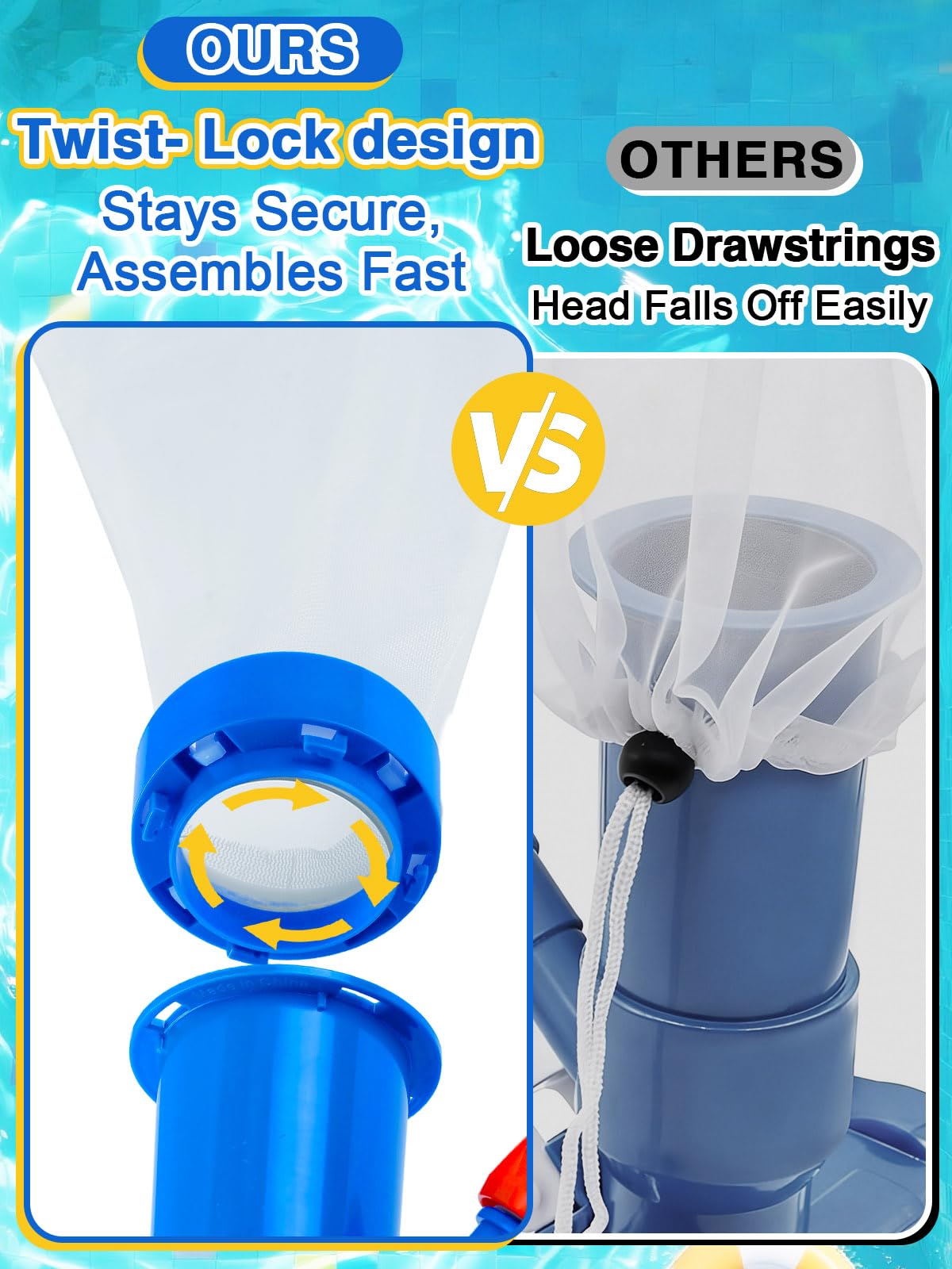 Alphatool pool brush reaches corners for stubborn stains along walls