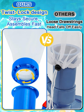 Alphatool pool brush reaches corners for stubborn stains along walls