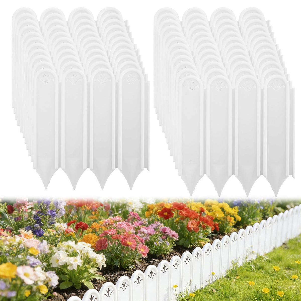 Alphatool 8.7in H edging panel creates a clean, no-dig lawn border.