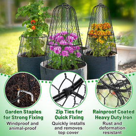 Alphatool cloche zip ties enable quick, secure setup for plants.