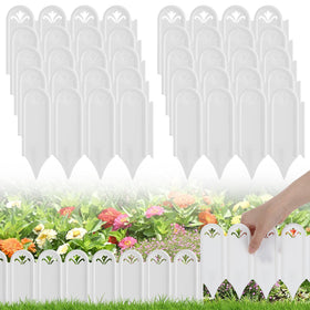 Alphatool connectable edging panel white shows simple lawn border setup