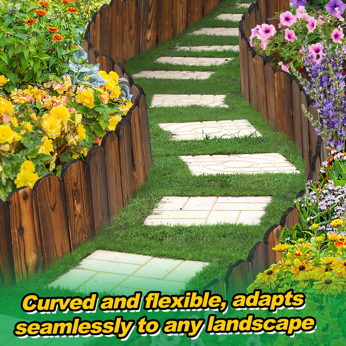 Alphatool detachable panels offer customizable garden border length.