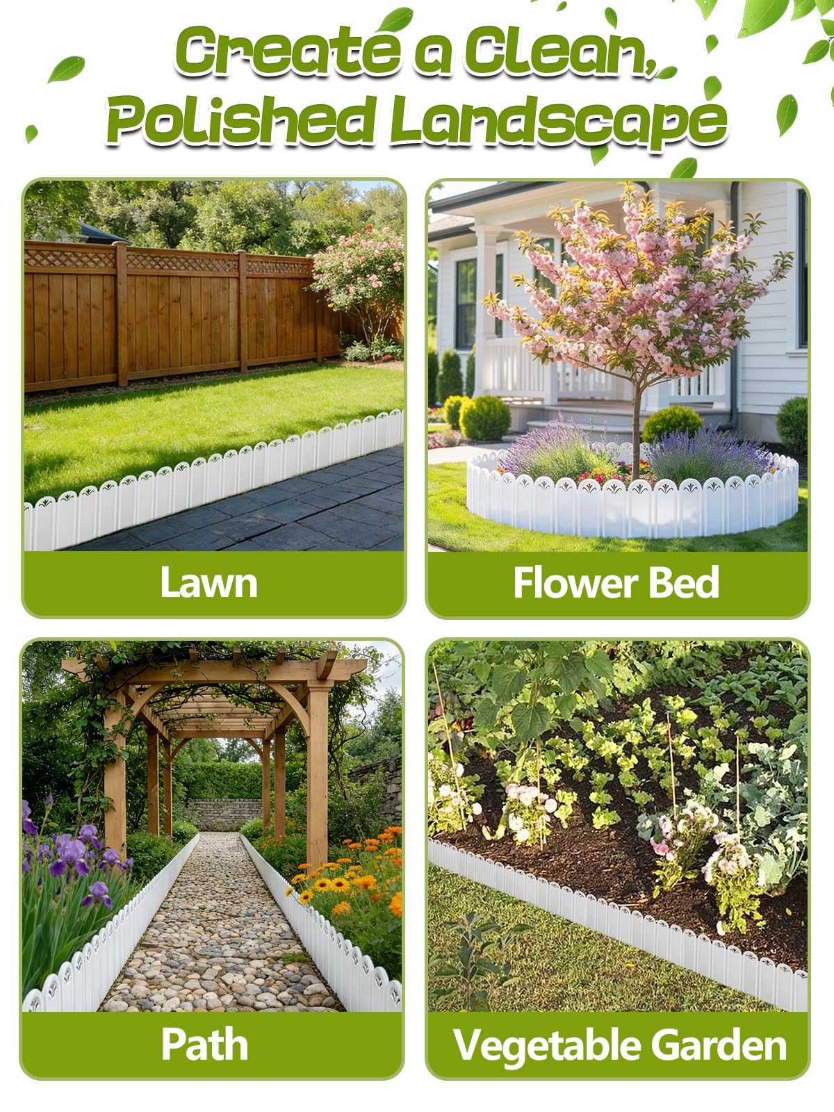 Alphatool lawn border helps define beds and paths.