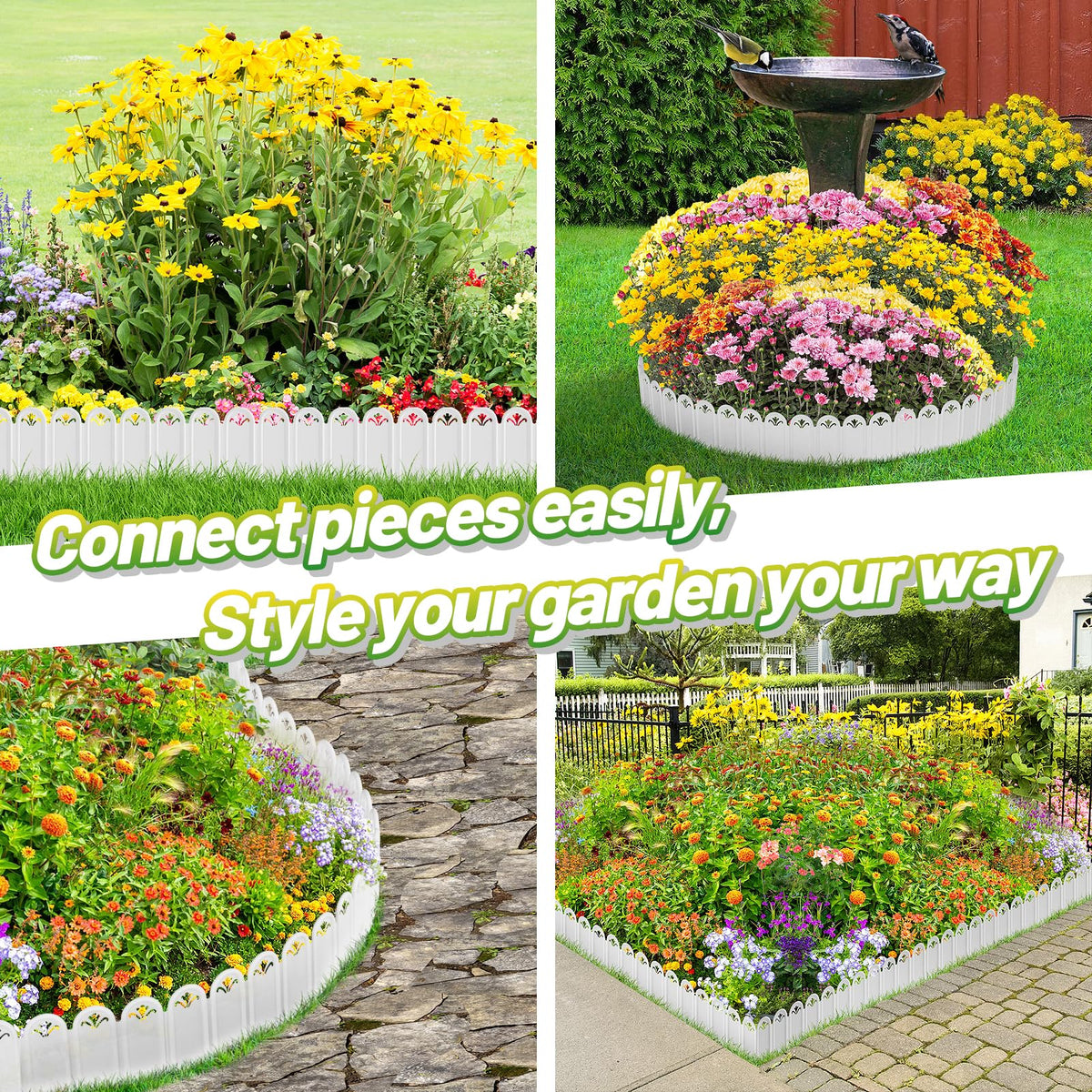 Alphatool lawn border configuration kit demonstrates curved bed options