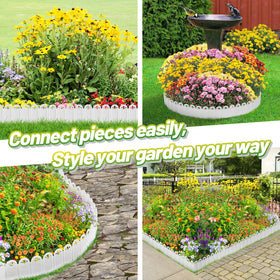 Alphatool lawn border configuration kit demonstrates curved bed options
