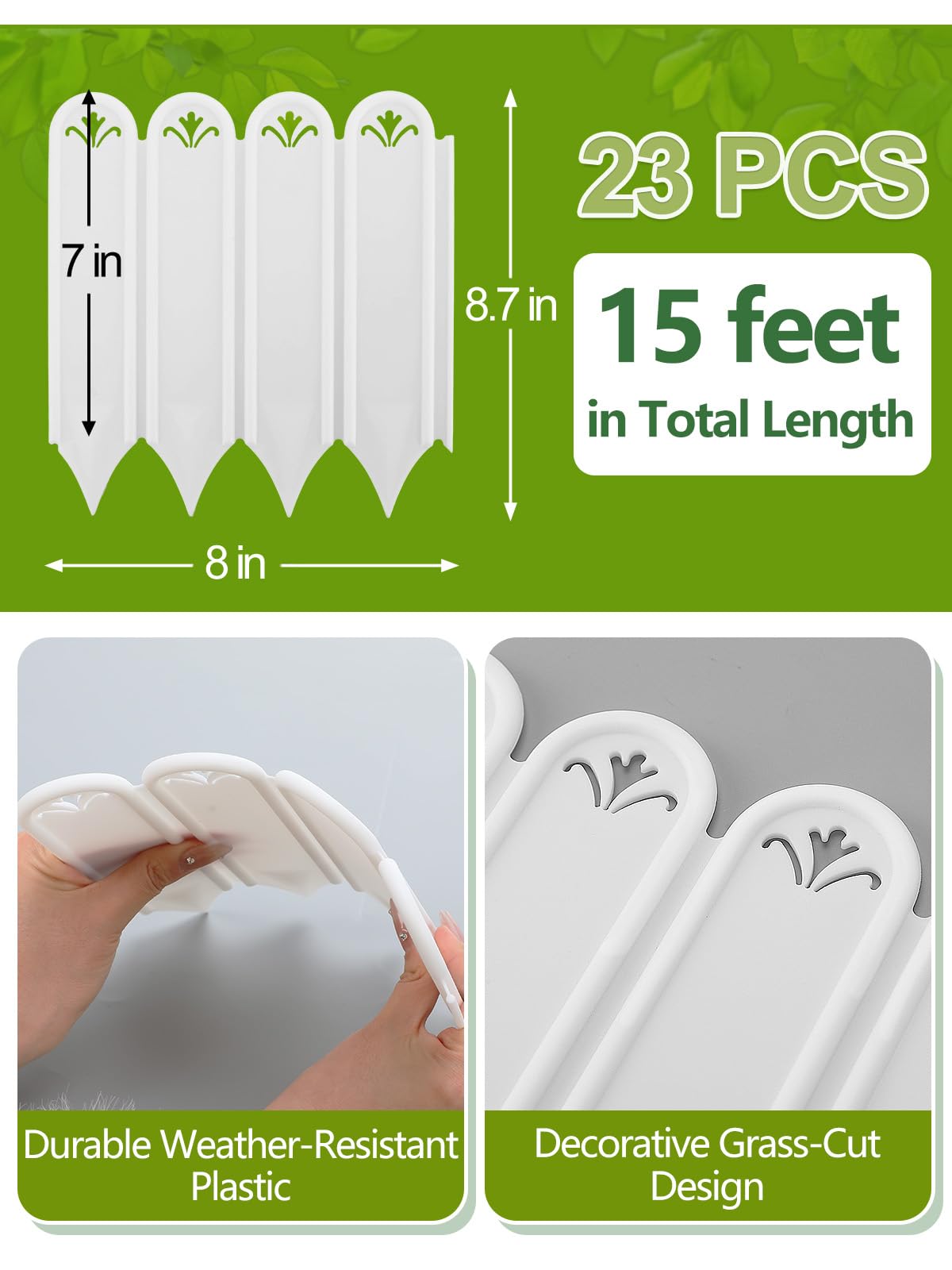 Alphatool lightweight plastic edging is easy to install.