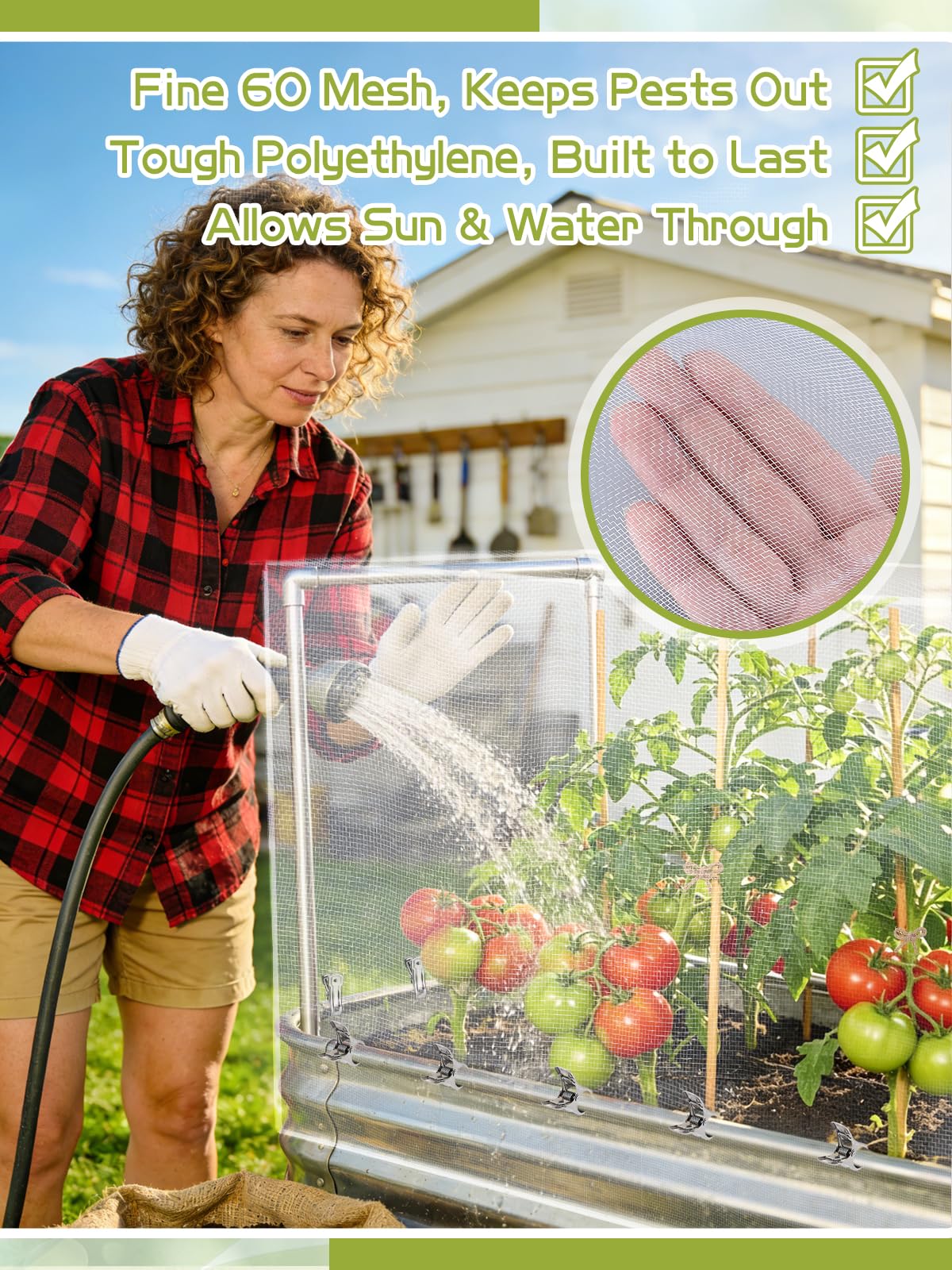 Alphatool lightweight polyethylene material protecting plants while staying airy