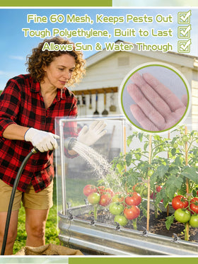 Alphatool lightweight polyethylene material protecting plants while staying airy