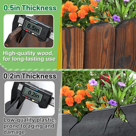 Alphatool Rustic Pine Edge in soil installation shows quick setup without extra spikes