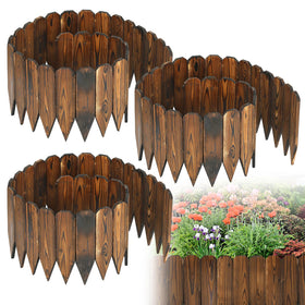 Alphatool Rustic Pine Garden Fence assembly showing quick edging for borders