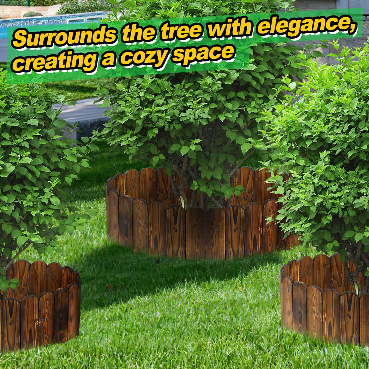 Alphatool Rustic Pine Garden Fence detachable panels for resizing