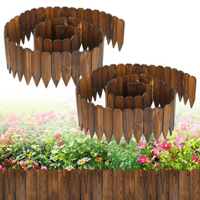 Alphatool rustic pine garden fence panel 1 offers durable edging for flower beds