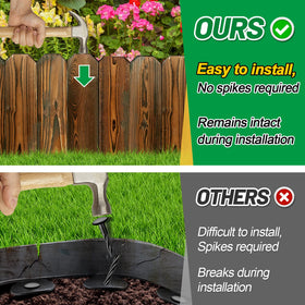 Alphatool Rustic Pine edging demonstrates curved layout flexibility for borders