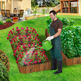 Alphatool Rustic Pine edging defines a garden path with natural look