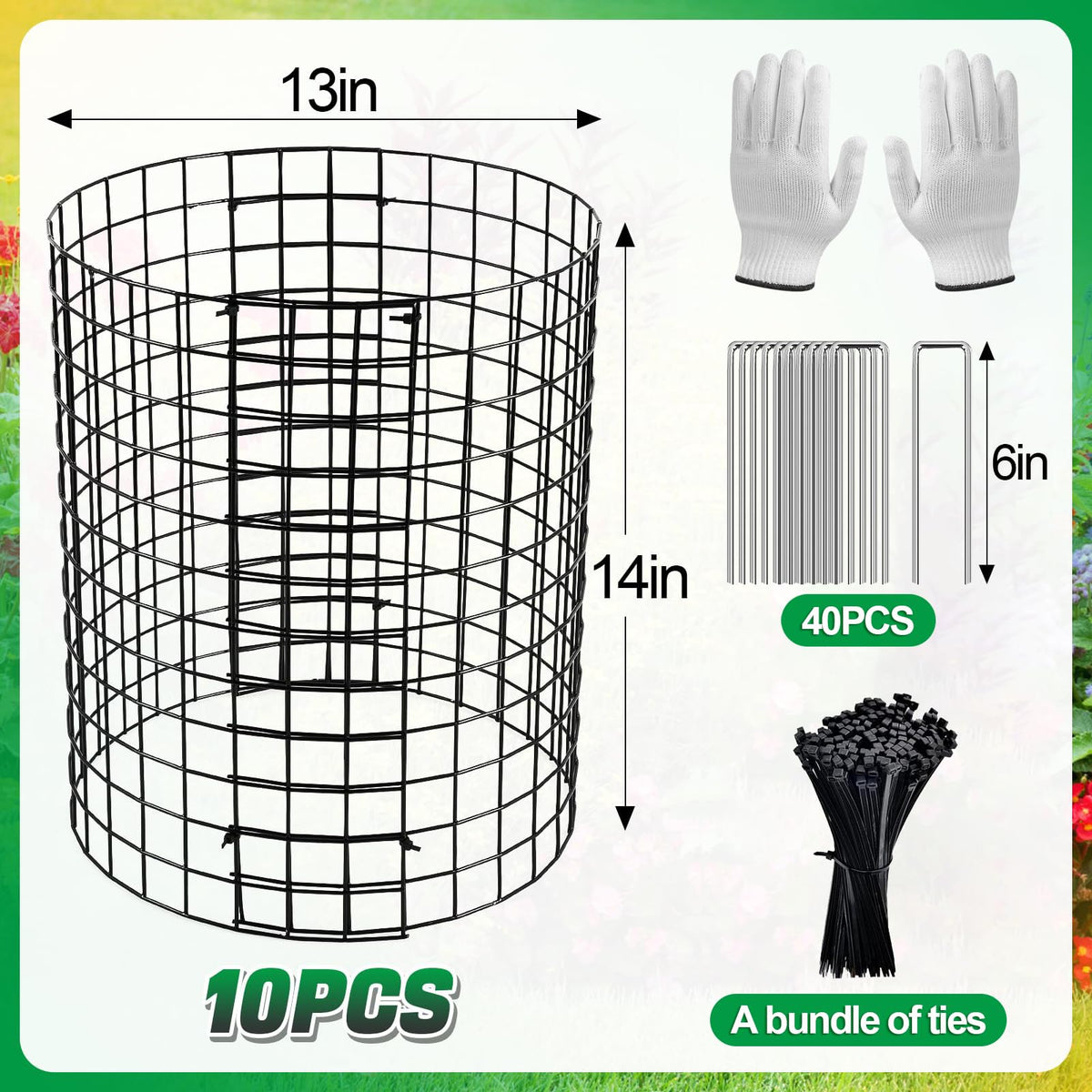 Alphatool semi-circular cages providing decorative yet protective garden coverage.