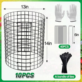 Alphatool semi-circular cages providing decorative yet protective garden coverage.