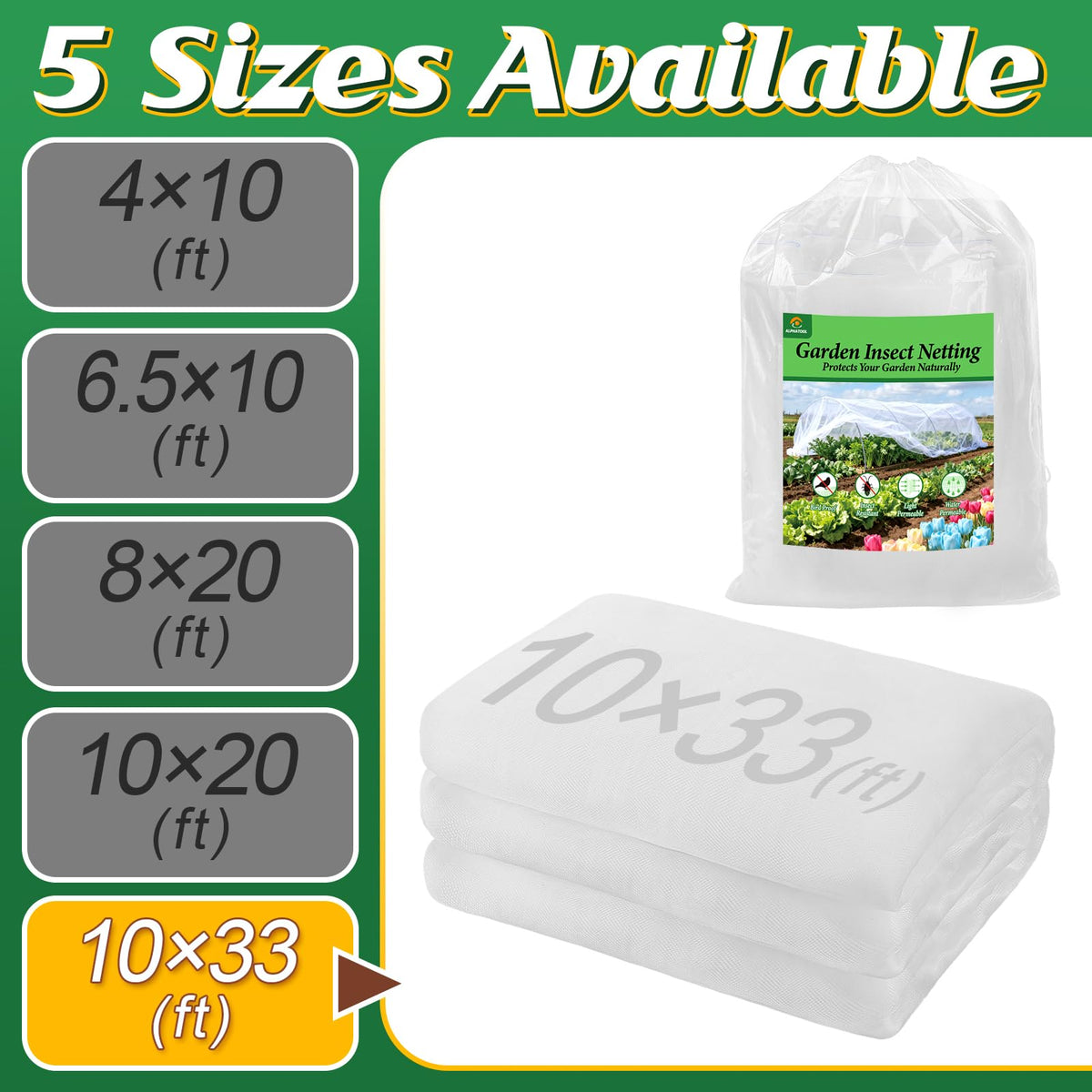 Alphatool water-permeable mesh ensures irrigation passes through easily.