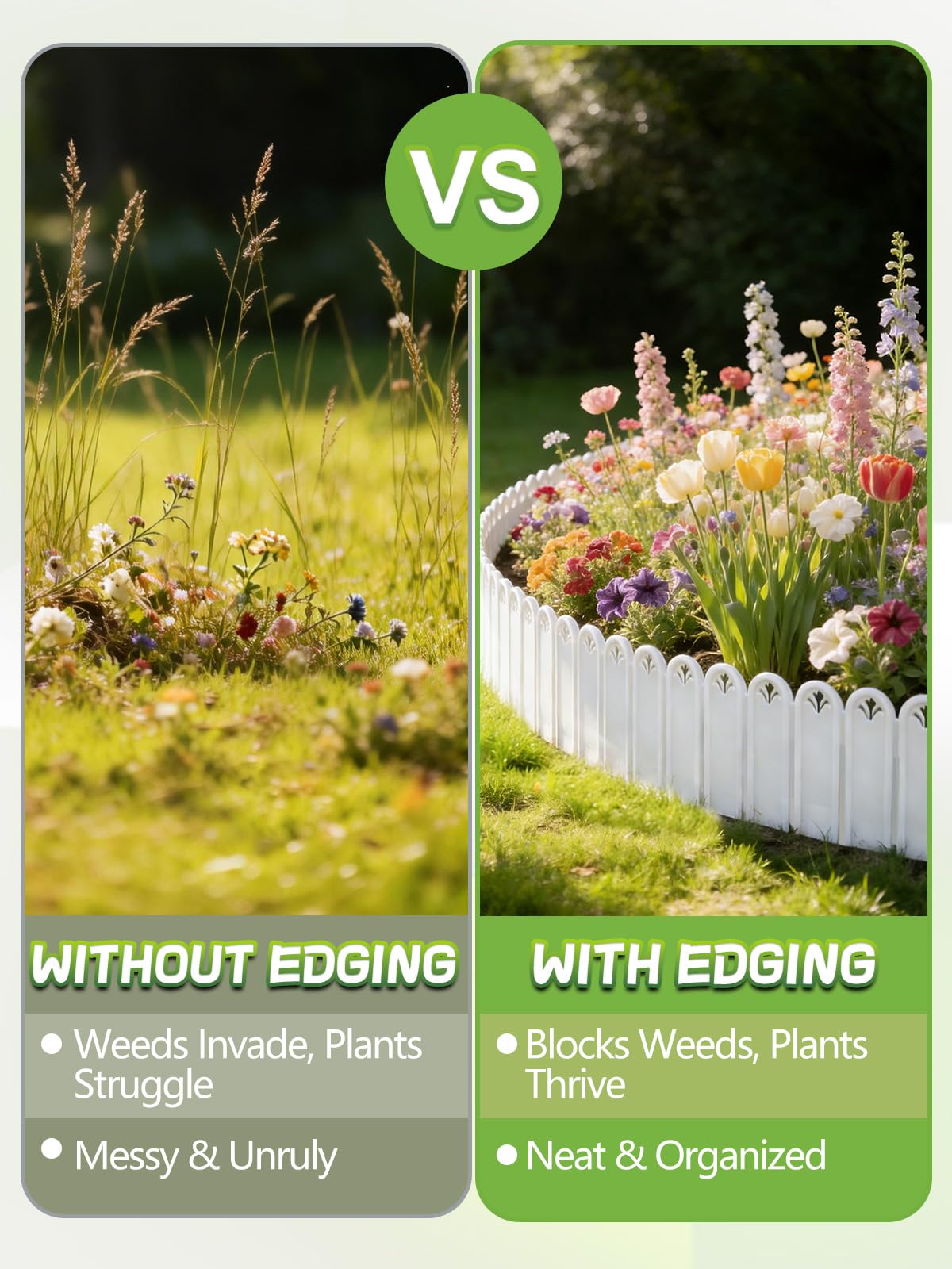 Alphatool white border with grass-cutout blends into landscape.
