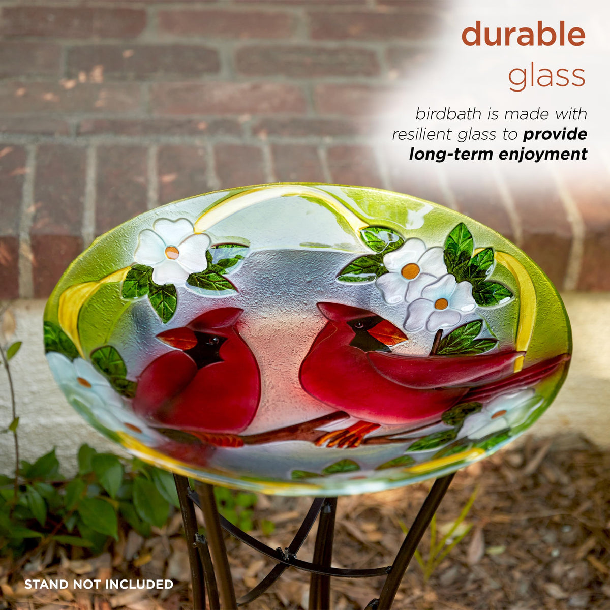 Alpine birdbath can be filled with seed to function as a feeder.