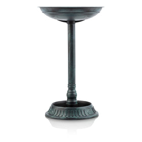 Alpine birdbath compact-dimensions-15x15x25-green: fits patios and small gardens.
