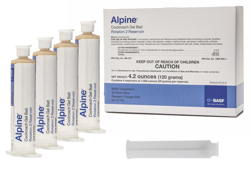 Alpine Cockroach Gel Bait Rotation 2 Reservoir packaging ready for commercial deployment.