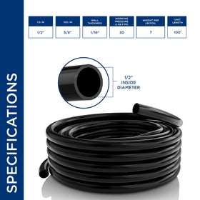 Alpine black PVC tubing with durable 1/16 inch wall for outdoor use