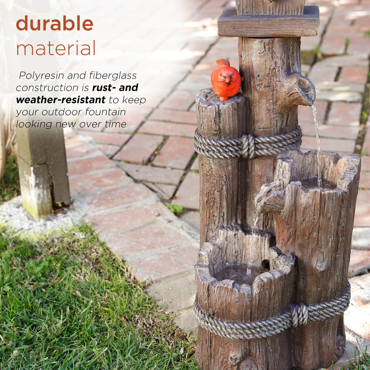Alpine Corporation detailed birdhouse nesting invites small birds to perch in your yard