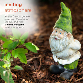 Alpine Corporation gnome statue made of magnesium oxide withstands outdoor weather