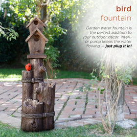 Alpine Corporation outdoor fountain adds rustic patio decor to yards and decks