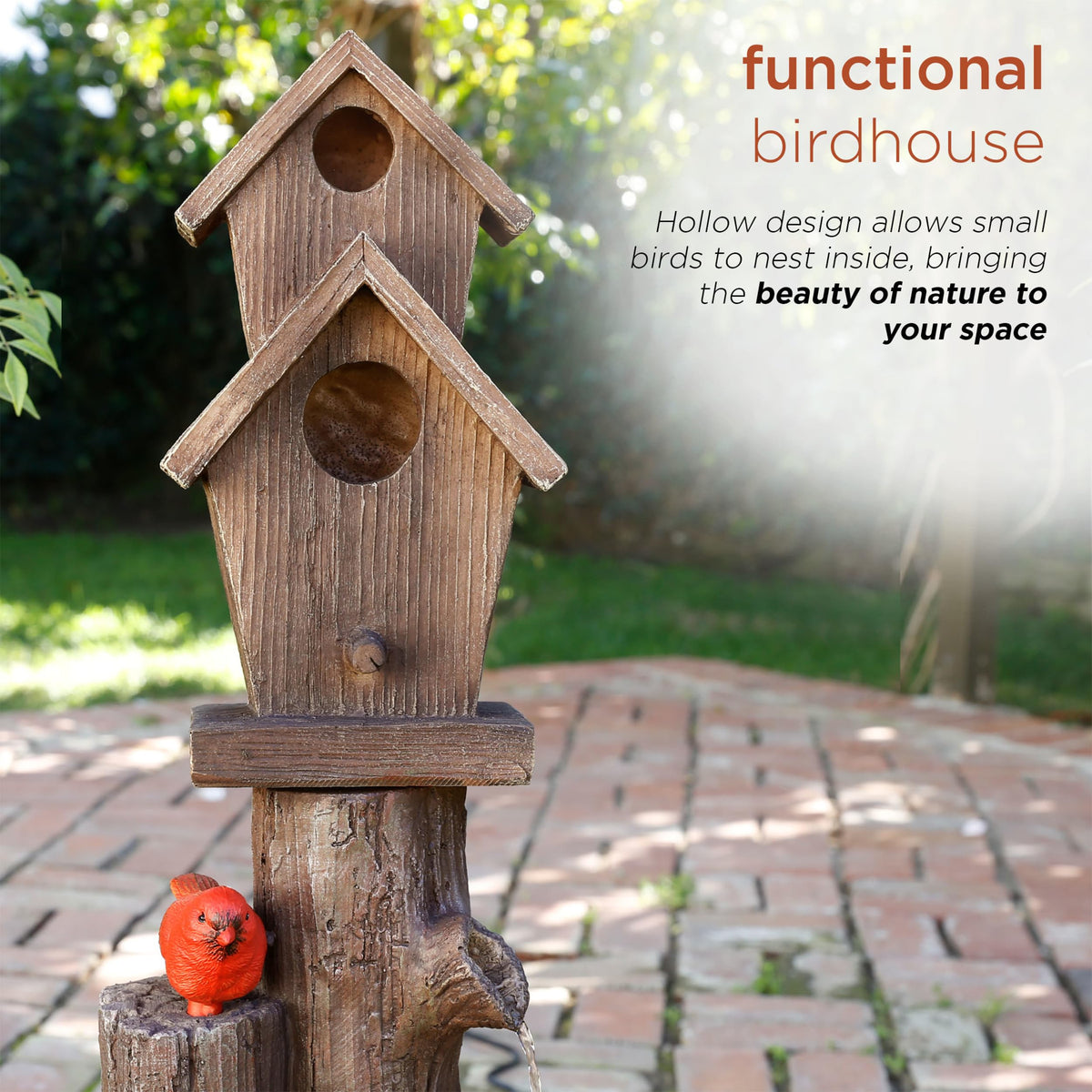 Alpine Corporation relaxing water flow provides soothing sounds for outdoor relaxation