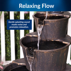 Alpine 40-inch fountain delivers gentle water cascade for outdoor relaxation and ambiance