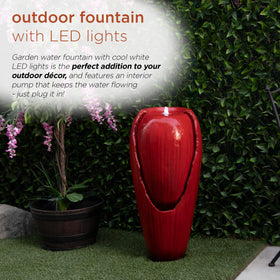 Alpine DIG100XS-RD red cracked jar design adds vintage charm to patios