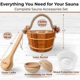 ALPOYA 1 gallon cedar bucket ideal for home saunas.