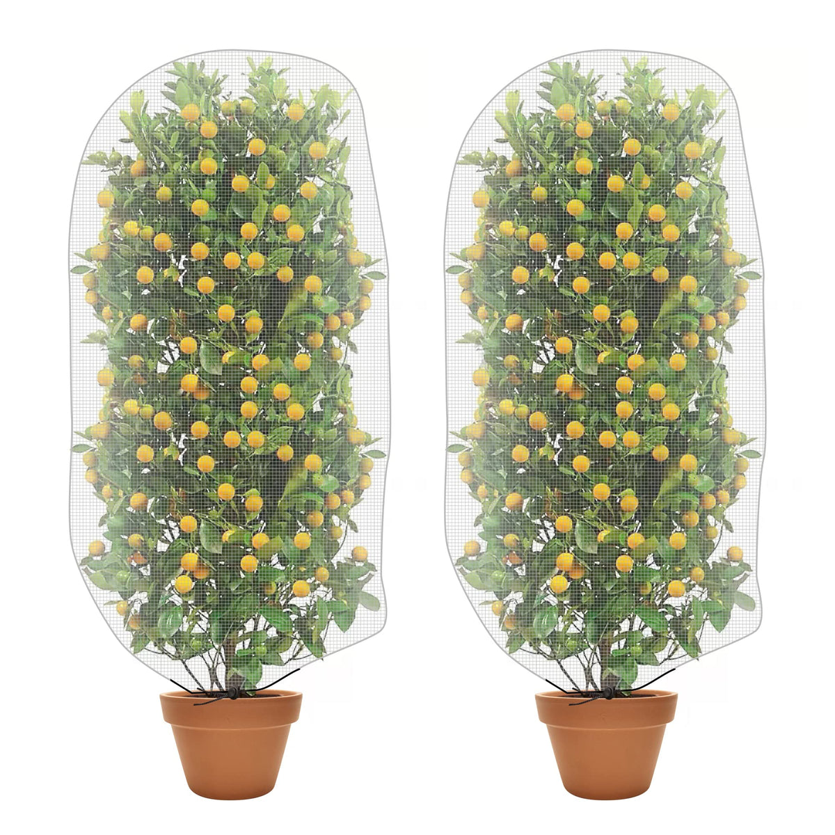 Alpurple drawstring garden netting 4.6x3 ft protects plants from pests while allowing airflow.
