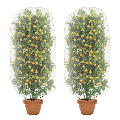 Alpurple drawstring garden netting 4.6x3 ft protects plants from pests while allowing airflow.