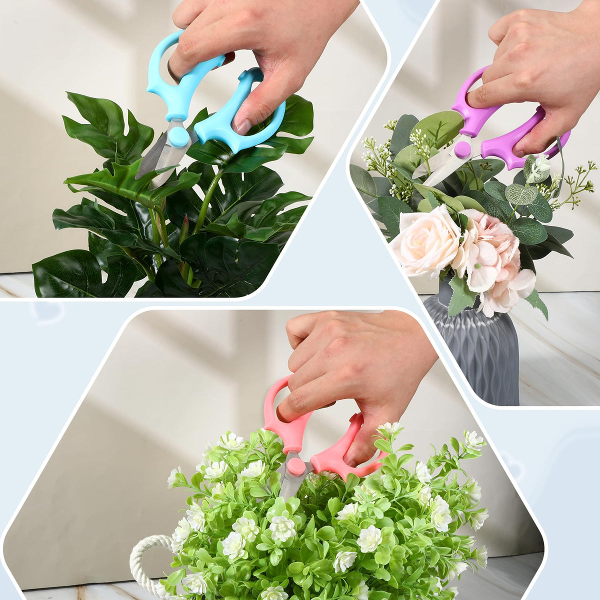 Ergonomic design ensures comfortable use during extended floral prep and arrangement tasks.