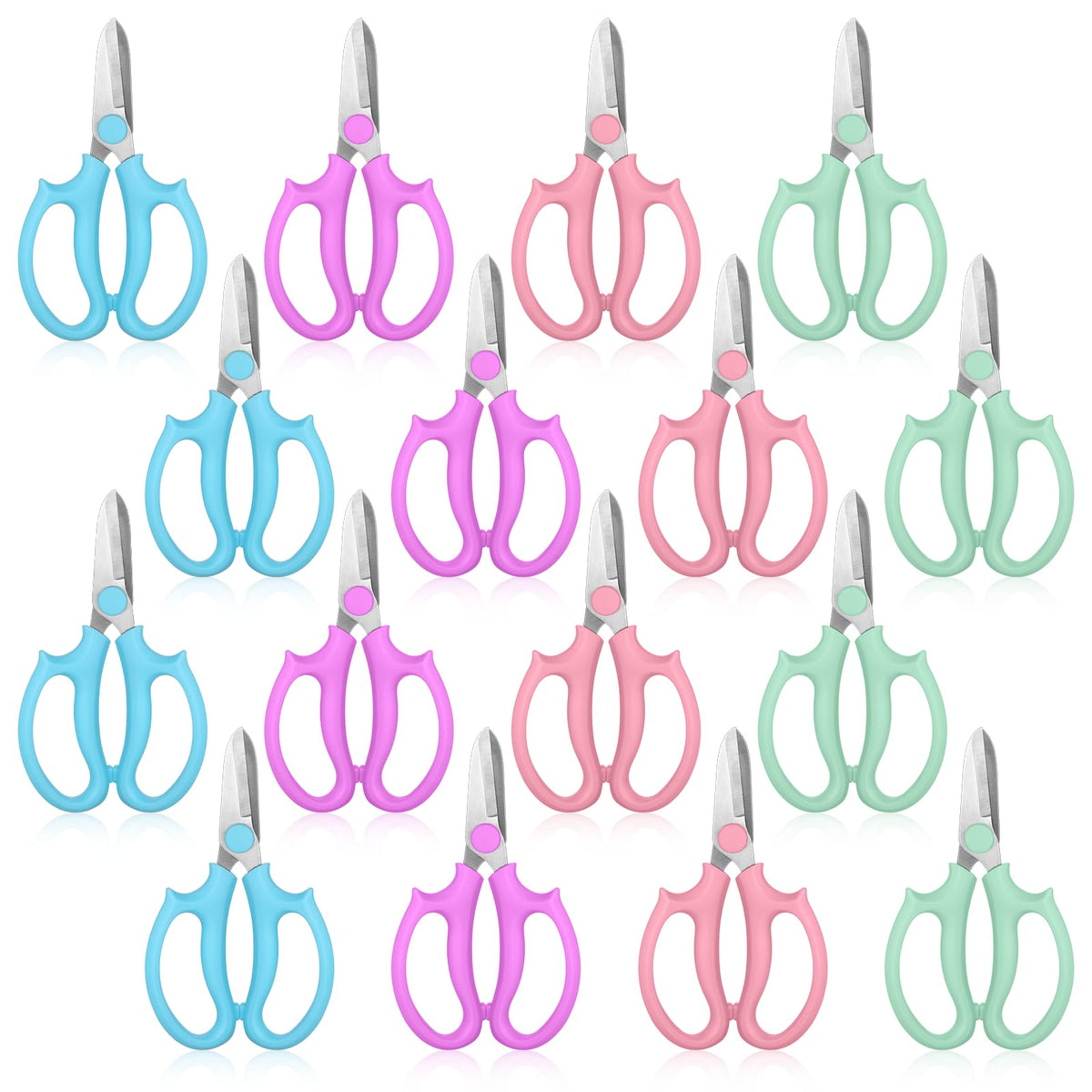 Alrhso floral scissors with pink handles offer precise cuts for vibrant flower arrangements.