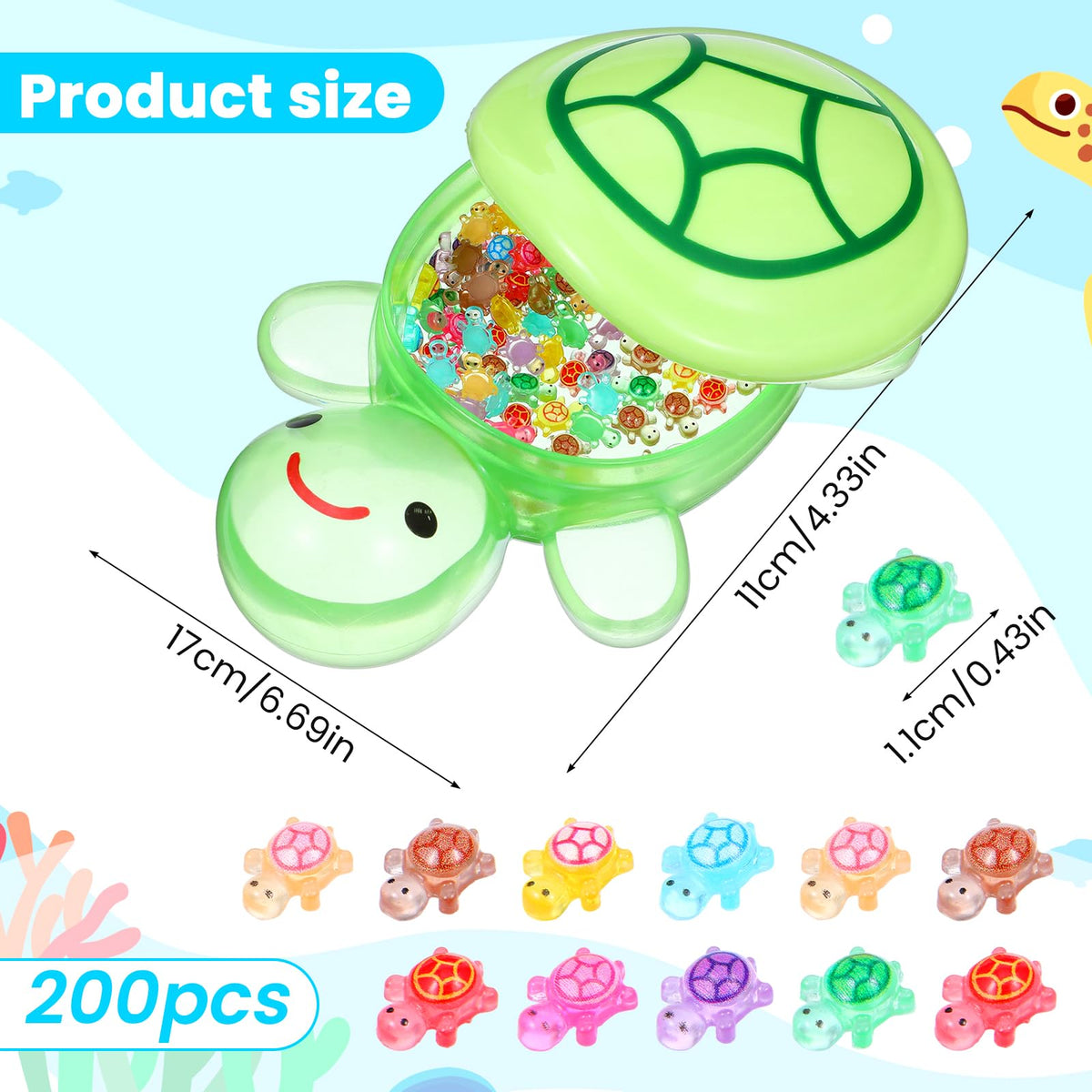 Alrhso 200 mini resin turtles brighten DIY landscapes with vivid color.