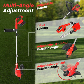 ALSO GO 21V trimmer in edger mode delivering sharp sidewalk edges