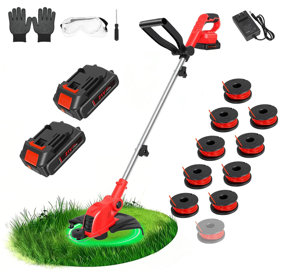 ALSO GO 21V cordless trimmer front view for precise edging and clean lines