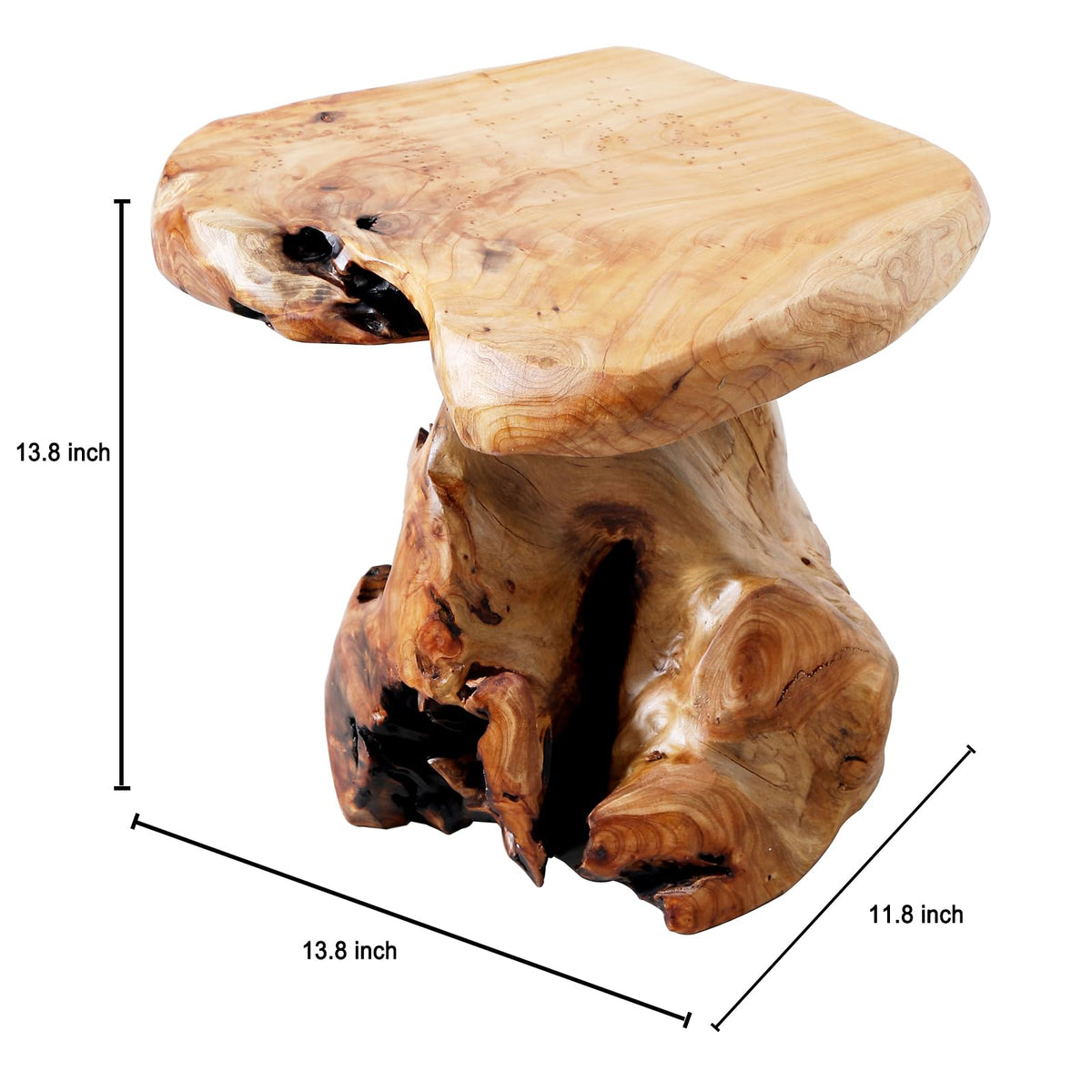ALTERMATE natural cedar stool complements bedrooms with organic form and durability