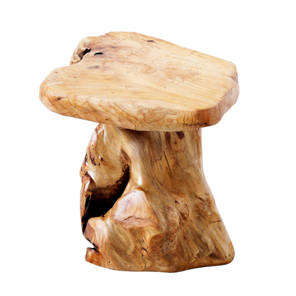 ALTERMATE cedar stump stool natural edge; rustic centerpiece with unique grain for any room