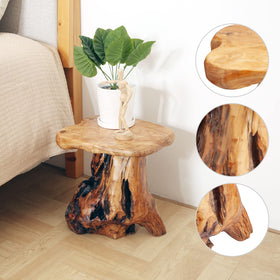ALTERMATE solid cedar stool offers durable seating or display as a natural centerpiece