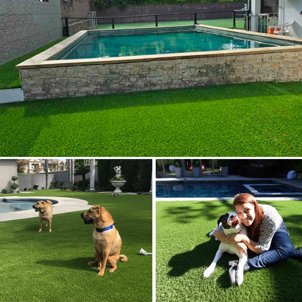 ALTRUISTIC luxurious green lawn look enhances balcony or pool area.