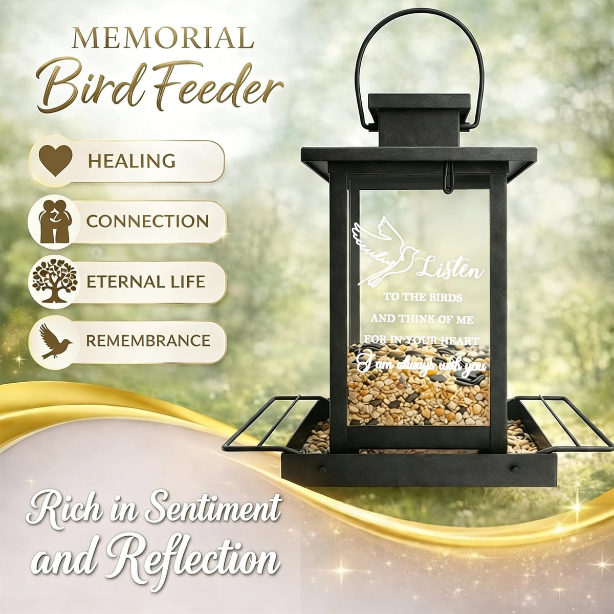 AlwaysLovarious clear acrylic panels let you watch visitors while protecting seeds.