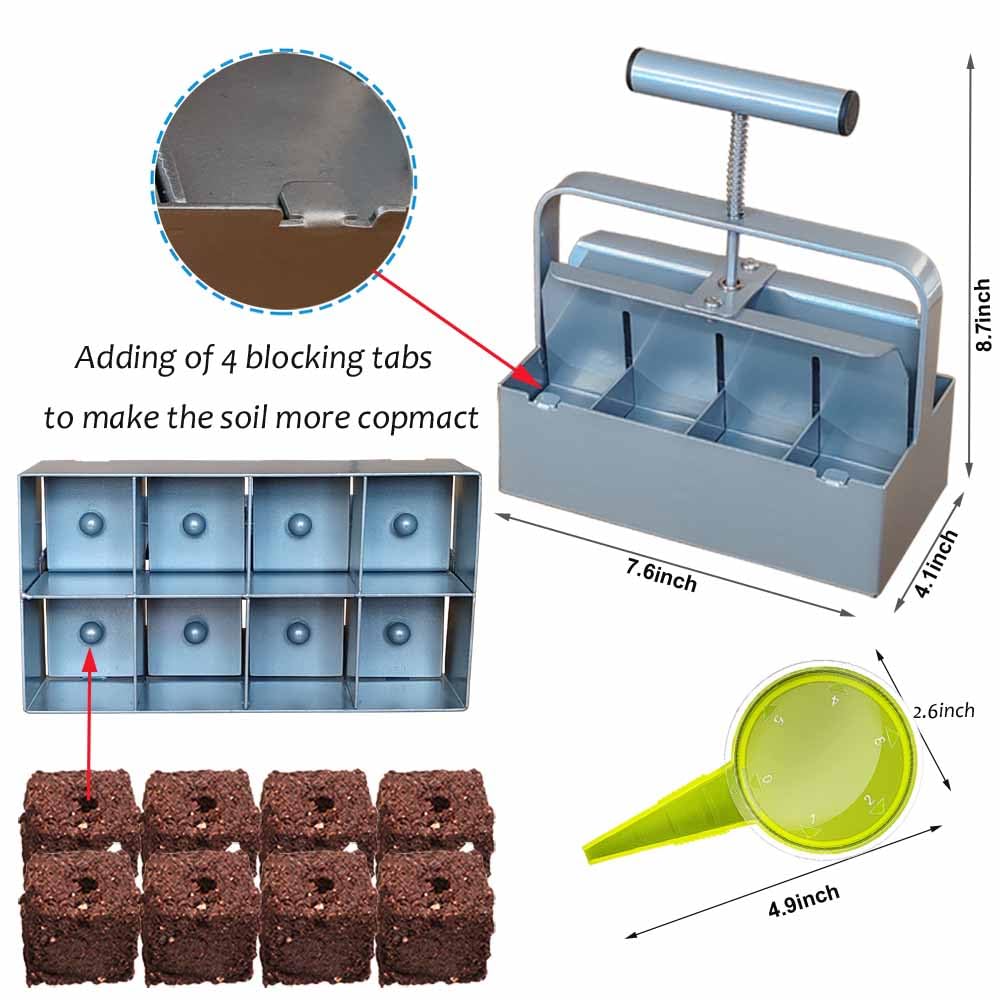 ALXMYAO soil blocker steel-construction close-up highlighting durability for gardening