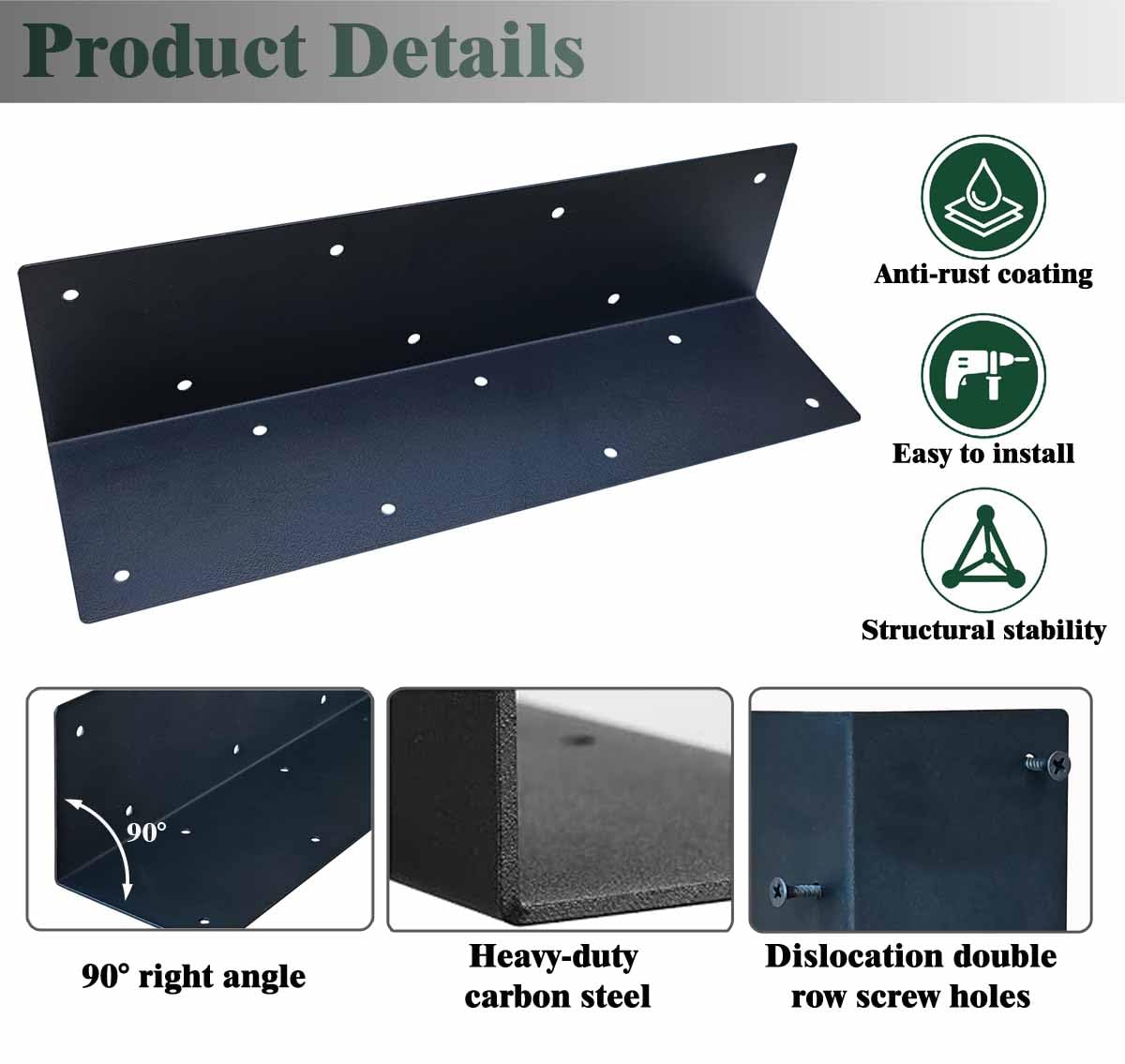 ALXMYAO rustproof coating brackets withstand outdoor weather.