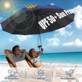 ALYSTER 360-degree adjustable umbrella blue lets you chase sun without moving your chair