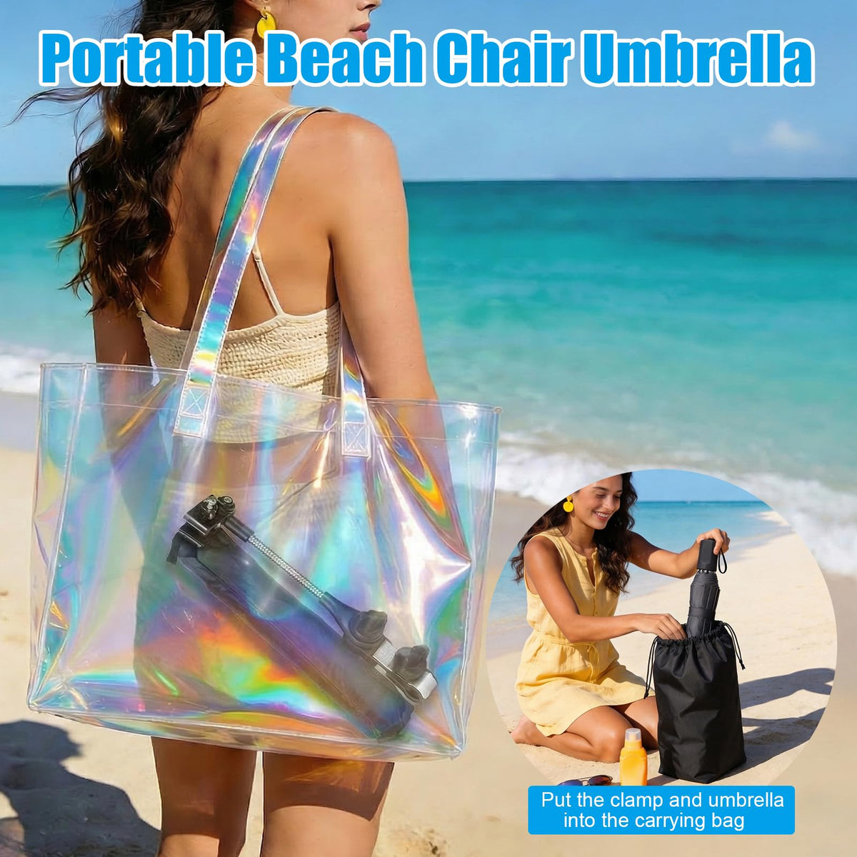 ALYSTER Foldable lightweight design fits in bags for beach trips