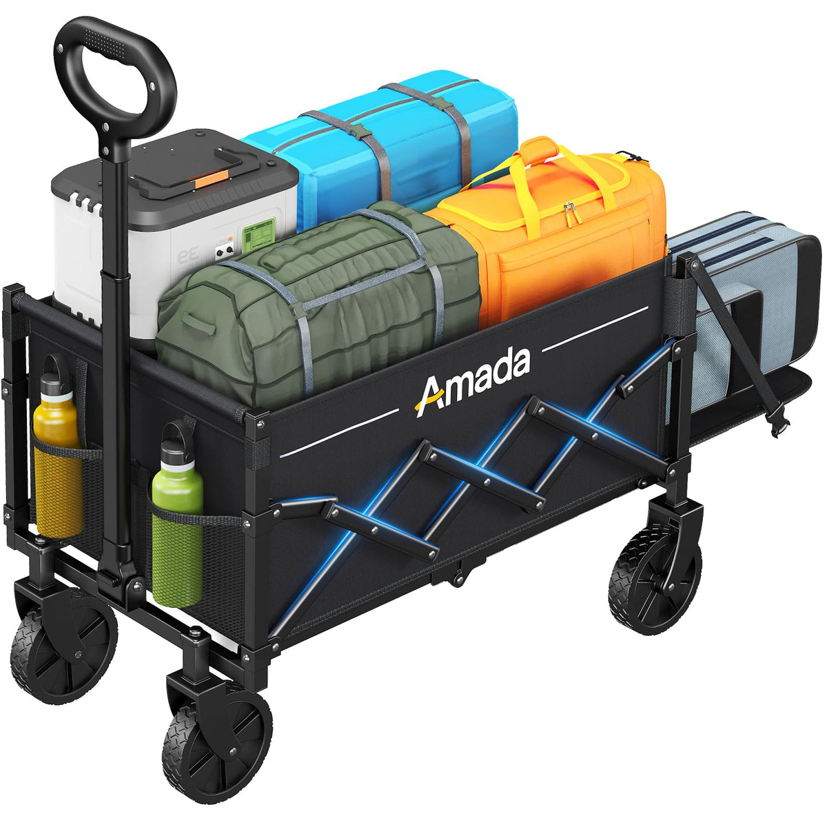 AMADA Small Wagon Cart cup holders image shows convenient beverage access